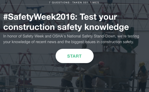Construction site safety quiz
